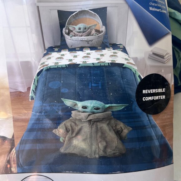 Disney Star Wars Mandalorian Baby Yoda Comforter Reversible Set - Picture 8 of 12